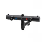 Душова колона Koer KB-57029-05 латунна чорна матова з термостатом на 3 режими (KR5491)