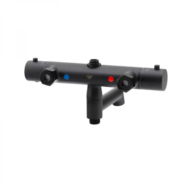 Душова колона Koer KB-57029-05 латунна чорна матова з термостатом на 3 режими (KR5491)