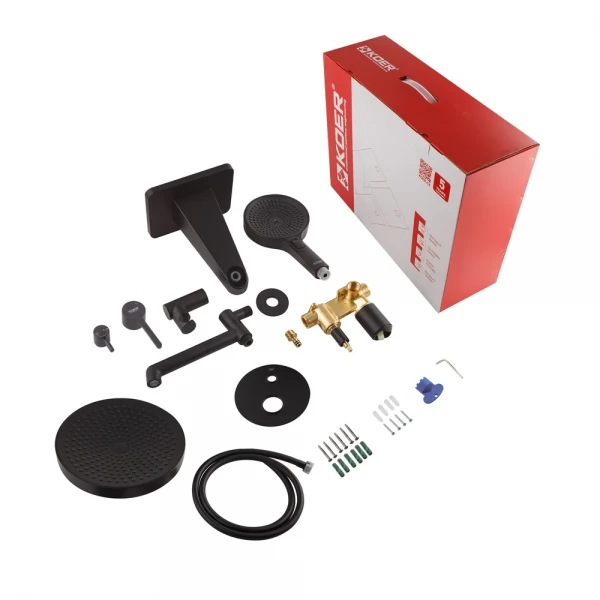 Вбудована душова система Koer KB-66029-05 3 функції Колір чорний (KR5492)