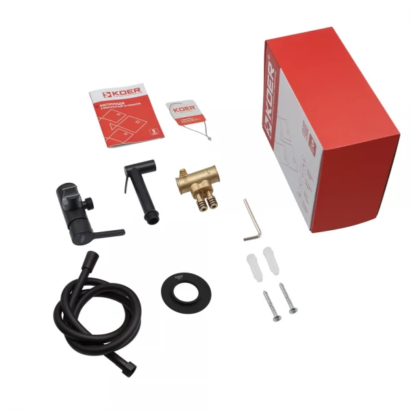 Змішувач для гігієнічного душу Koer KB-23029-05 Колір чорний (KR5493)