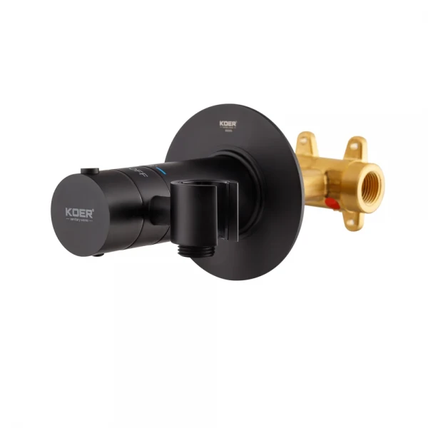 Змішувач для гігієнічного душу Koer KB-24029-05 термостатичний вбудований, колір чорний (KR5494)