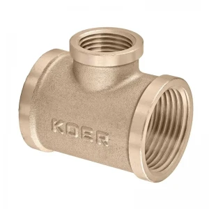 Трійник редукційний Koer KF.T080608F.WN - 3/4''х1/2''х3/4'' FFF БЕЗ НІКЕЛЮ (KR5574)