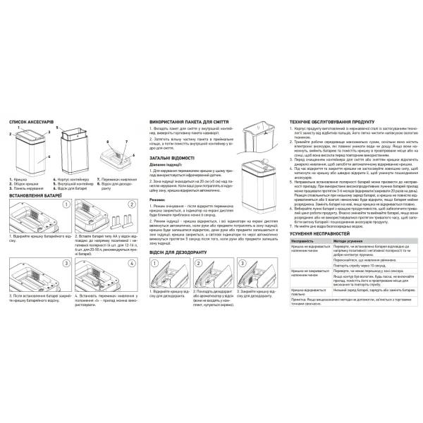 Відро для сміття сенсорне прямокутне Koer TC-020112-02 12 л колір нержавійка (KR5582)