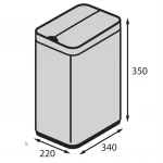 Відро для сміття сенсорне прямокутне Koer TC-020112-02 12 л колір нержавійка (KR5582)