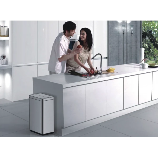 Відро для сміття сенсорне прямокутне Koer TC-020112-02 12 л колір нержавійка (KR5582)