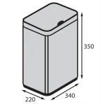 Відро для сміття сенсорне прямокутне Koer TC-020212-02 12 л колір нержавійка (KR5584)