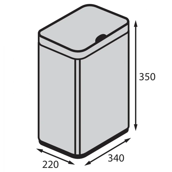 Відро для сміття сенсорне прямокутне Koer TC-020212-02 12 л колір нержавійка (KR5584)