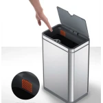 Відро для сміття сенсорне прямокутне Koer TC-020212-02 12 л колір нержавійка (KR5584)