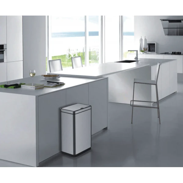 Відро для сміття сенсорне прямокутне Koer TC-020212-02 12 л колір нержавійка (KR5584)