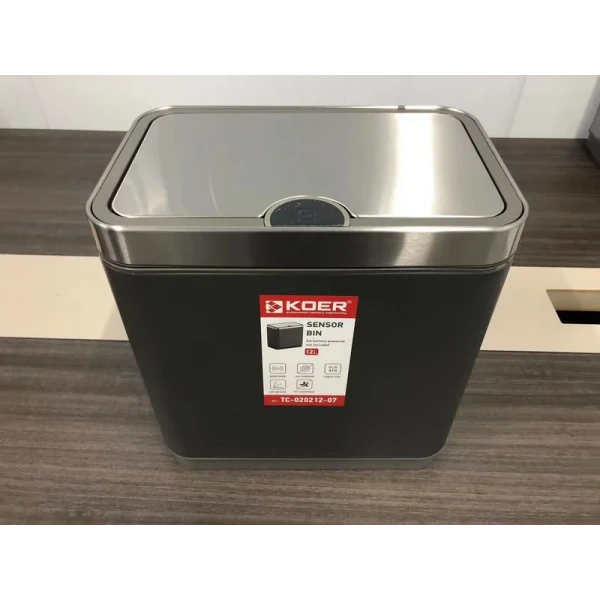 Відро для сміття сенсорне прямокутне Koer TC-020212-07 12 л колір графіт (KR5585)