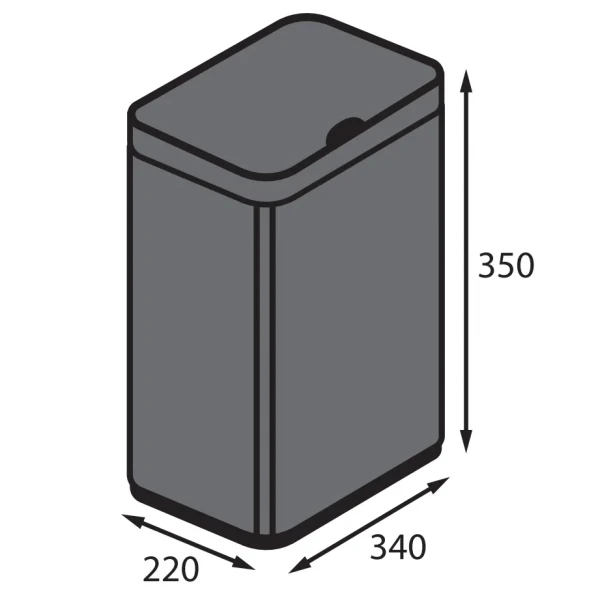 Відро для сміття сенсорне прямокутне Koer TC-020212-07 12 л колір графіт (KR5585)