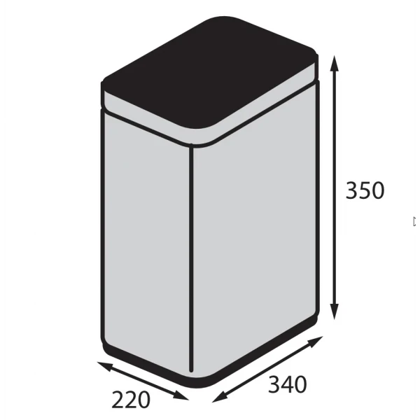 Відро для сміття сенсорне прямокутне Koer TC-020312-02 12 л колір нержавійка (KR5586)