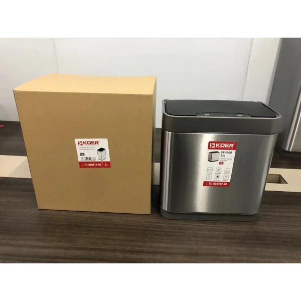 Відро для сміття сенсорне прямокутне Koer TC-020312-02 12 л колір нержавійка (KR5586)