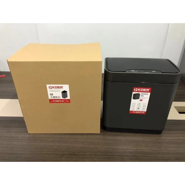 Відро для сміття сенсорне прямокутне Koer TC-020312-07 12 л колір графіт (KR5587)