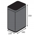 Відро для сміття сенсорне прямокутне Koer TC-020312-07 12 л колір графіт (KR5587)