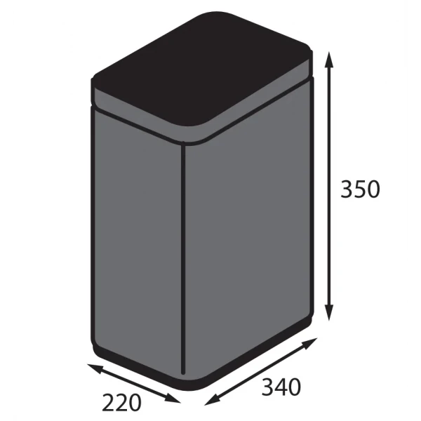 Відро для сміття сенсорне прямокутне Koer TC-020312-07 12 л колір графіт (KR5587)