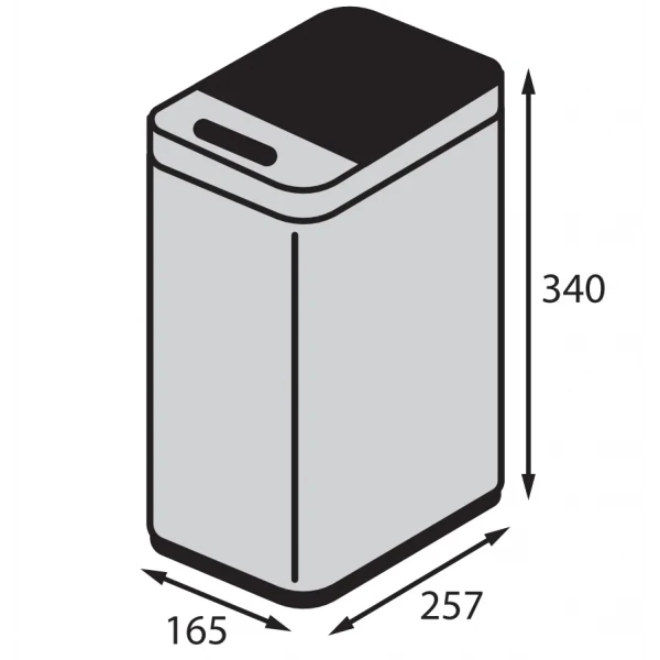 Відро для сміття сенсорне прямокутне Koer TC-020408-02 8 л колір нержавійка (KR5588)