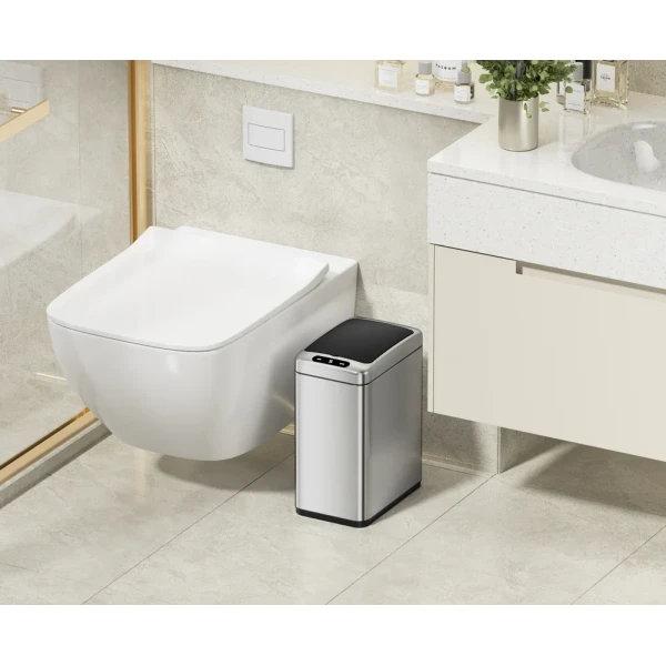 Відро для сміття сенсорне прямокутне Koer TC-020408-02 8 л колір нержавійка (KR5588)