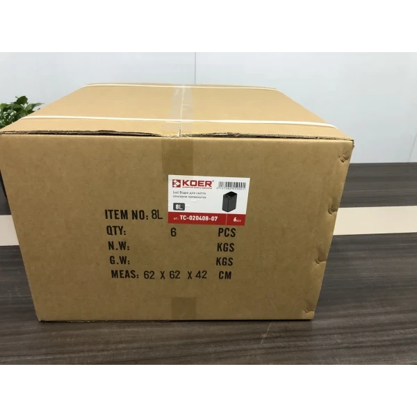 Відро для сміття сенсорне прямокутне Koer TC-020408-07 8 л колір графіт (KR5590)