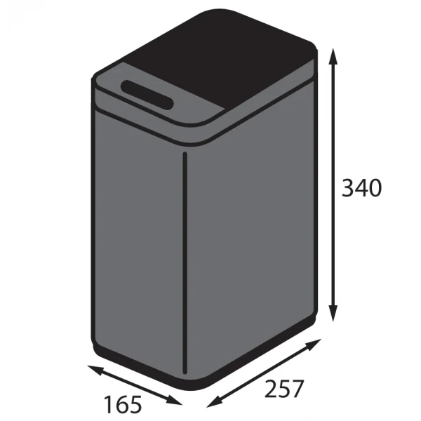 Відро для сміття сенсорне прямокутне Koer TC-020408-07 8 л колір графіт (KR5590)