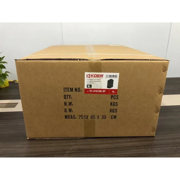 Відро для сміття з плавним закриттям прямокутне Koer TC-010108-07 8 л колір графіт (KR5591)