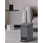 Відро для сміття з плавним закриттям прямокутне Koer TC-010108-07 8 л колір графіт (KR5591)