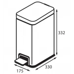 Відро для сміття з плавним закриттям прямокутне Koer TC-010108-08 8 л колір білий (KR5592)