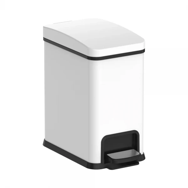 Відро для сміття з плавним закриттям прямокутне Koer TC-010108-08 8 л колір білий (KR5592)