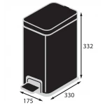 Відро для сміття з плавним закриттям прямокутне Koer TC-010108-05 8 л колір чорний (KR5593)