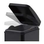 Відро для сміття з плавним закриттям прямокутне Koer TC-010108-05 8 л колір чорний (KR5593)