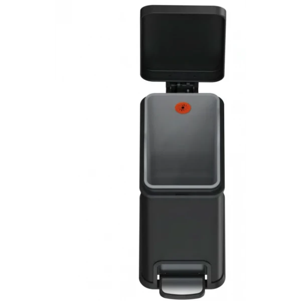 Відро для сміття з плавним закриттям прямокутне Koer TC-010108-05 8 л колір чорний (KR5593)