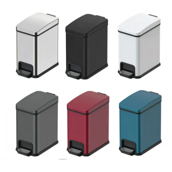 Відро для сміття з плавним закриттям прямокутне Koer TC-010108-05 8 л колір чорний (KR5593)