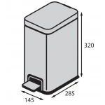 Відро для сміття з плавним закриттям прямокутне Koer TC-010206-02 6 л колір нержавійка (KR5594)