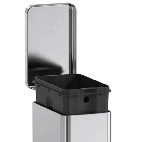 Відро для сміття з плавним закриттям прямокутне Koer TC-010206-02 6 л колір нержавійка (KR5594)