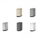 Відро для сміття з плавним закриттям прямокутне Koer TC-010206-08 6 л колір білий (KR5595)