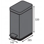 Відро для сміття з плавним закриттям прямокутне Koer TC-010206-07 6 л колір сірий (KR5596)