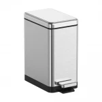 Відро для сміття з плавним закриттям прямокутне Koer TC-010210-02 10 л колір нержавійка (KR5597)