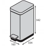 Відро для сміття з плавним закриттям прямокутне Koer TC-010210-02 10 л колір нержавійка (KR5597)