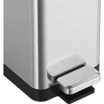 Відро для сміття з плавним закриттям прямокутне Koer TC-010210-02 10 л колір нержавійка (KR5597)