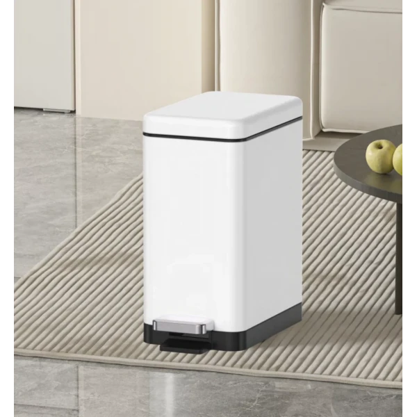 Відро для сміття з плавним закриттям прямокутне Koer TC-010210-08 10 л колір білий (KR5598)