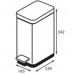 Відро для сміття з плавним закриттям прямокутне Koer TC-010210-08 10 л колір білий (KR5598)