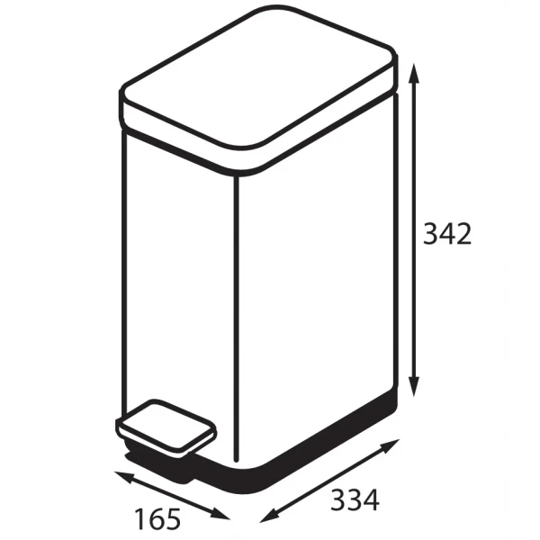 Відро для сміття з плавним закриттям прямокутне Koer TC-010210-08 10 л колір білий (KR5598)