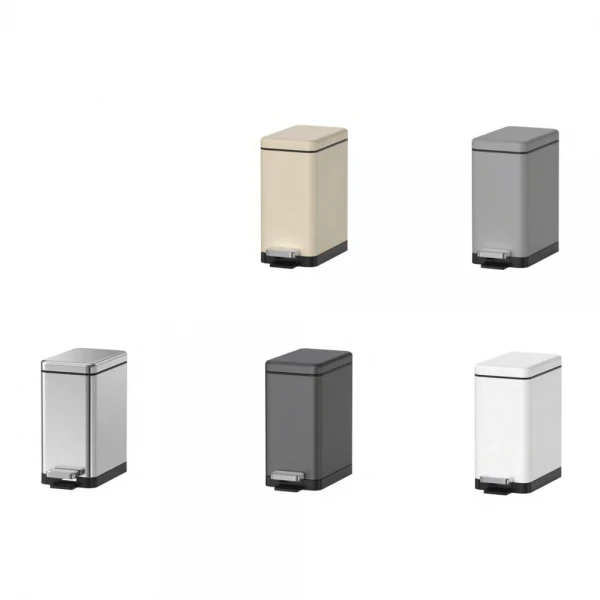 Відро для сміття з плавним закриттям прямокутне Koer TC-010210-08 10 л колір білий (KR5598)