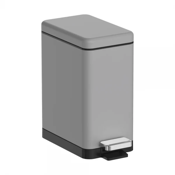 Відро для сміття з плавним закриттям прямокутне Koer TC-010210-07 10 л колір сірий (KR5599)