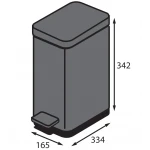 Відро для сміття з плавним закриттям прямокутне Koer TC-010210-07 10 л колір сірий (KR5599)