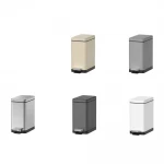 Відро для сміття з плавним закриттям прямокутне Koer TC-010210-07 10 л колір сірий (KR5599)