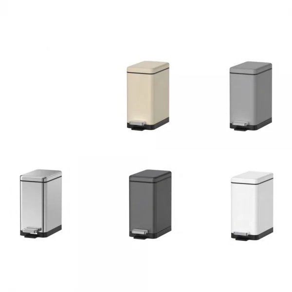 Відро для сміття з плавним закриттям прямокутне Koer TC-010210-07 10 л колір сірий (KR5599)