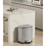 Відро для сміття з плавним закриттям прямокутне Koer TC-010306-02 6 л колір нержавійка (KR5600)