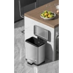 Відро для сміття з плавним закриттям прямокутне Koer TC-010306-02 6 л колір нержавійка (KR5600)