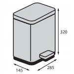 Відро для сміття з плавним закриттям прямокутне Koer TC-010306-02 6 л колір нержавійка (KR5600)